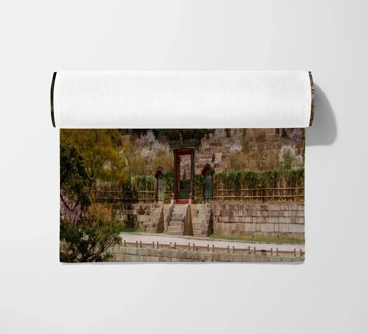 Giardino segreto di Huwon a Seul, Corea del Sud telo mare da mbgraphx2