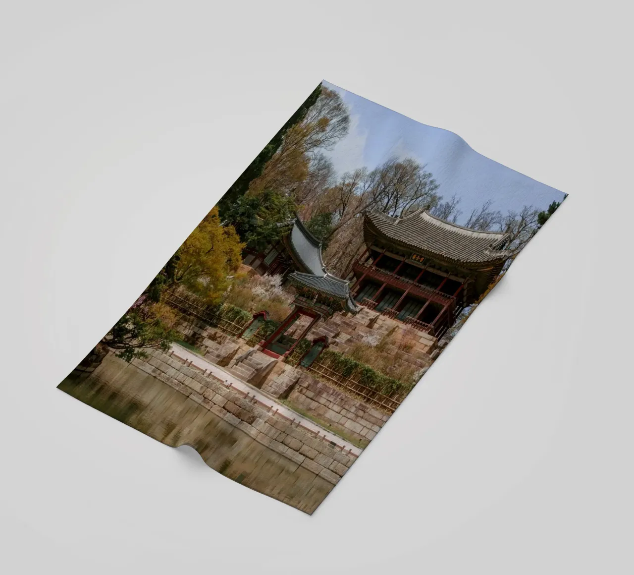 Giardino segreto di Huwon a Seul, Corea del Sud telo mare da mbgraphx2