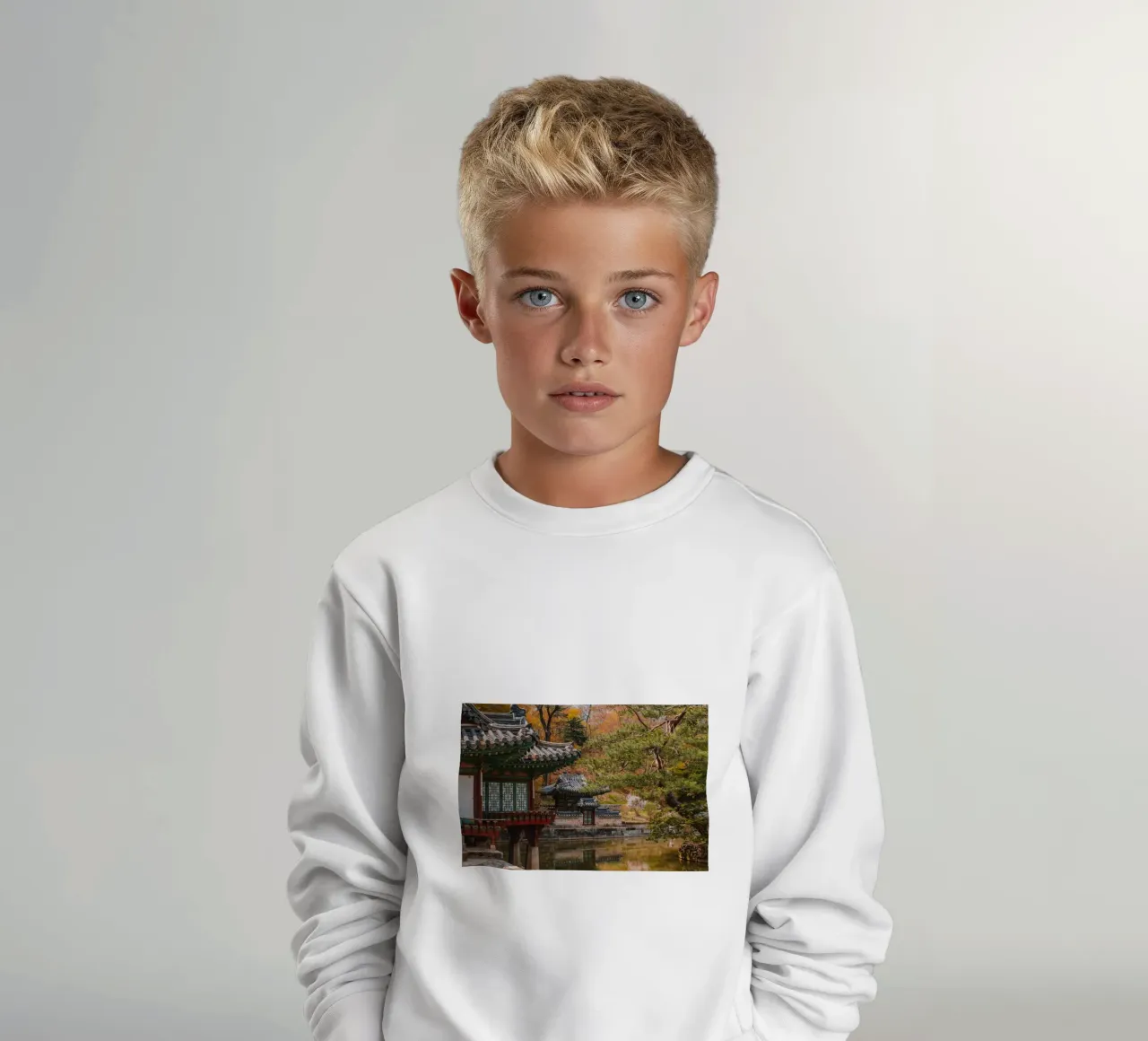 Stagno del giardino segreto di Huwon a Seul, Corea del Sud felpa bambino da mbgraphx2