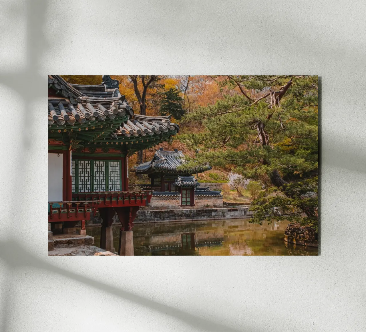 Stagno del giardino segreto di Huwon a Seul, Corea del Sud alluminio dibond da mbgraphx2