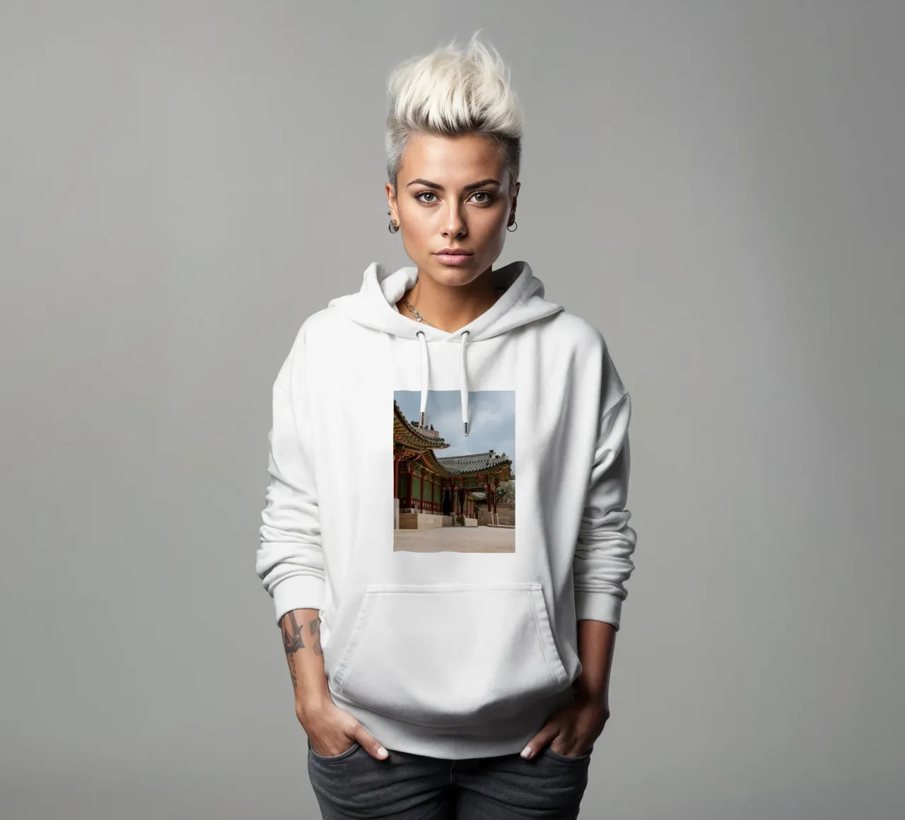 Palazzo Changdeokgung a Seul, Corea del Sud felpa con cappuccio da mbgraphx2