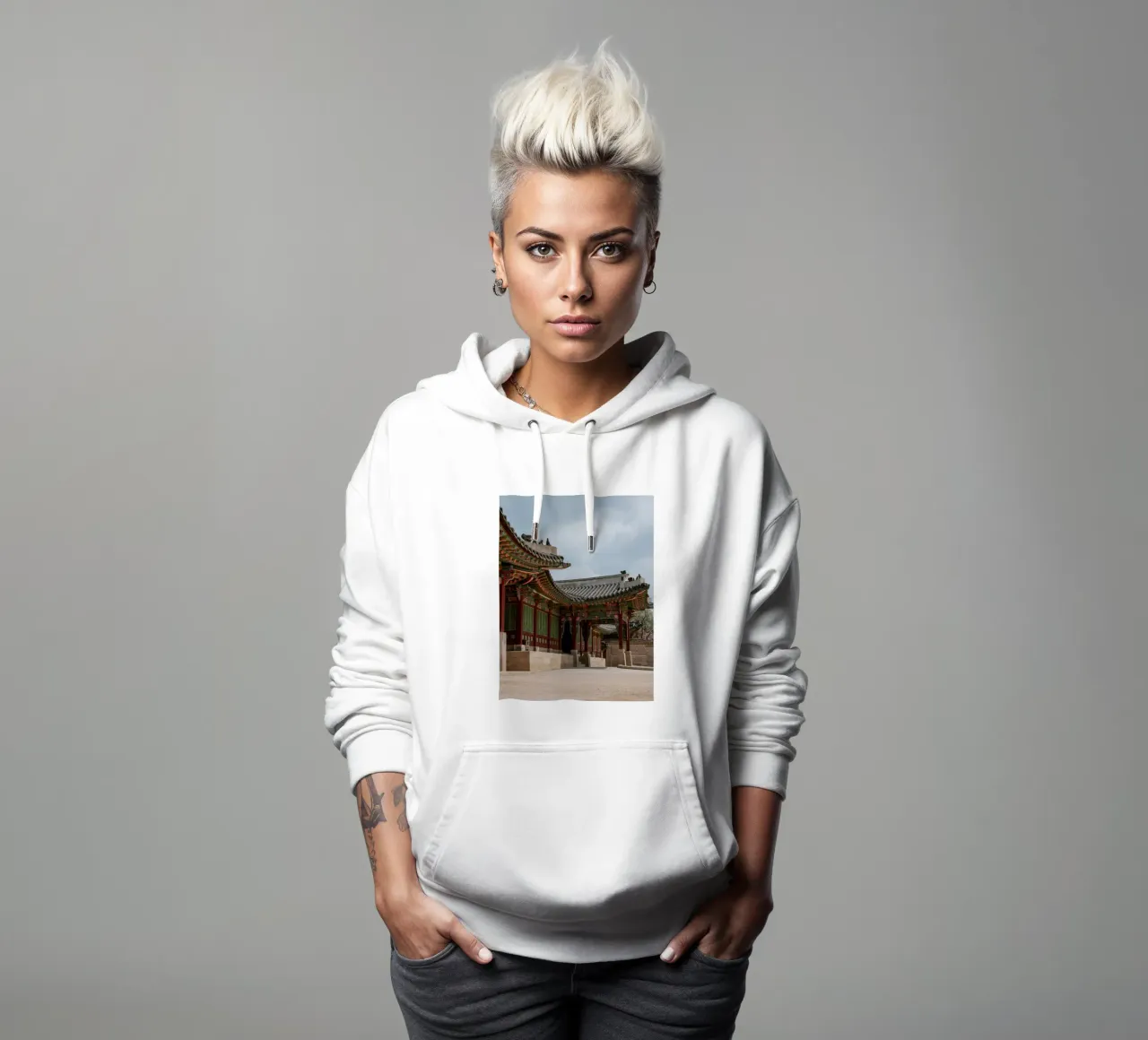 Palazzo Changdeokgung a Seul, Corea del Sud felpa con cappuccio da mbgraphx2