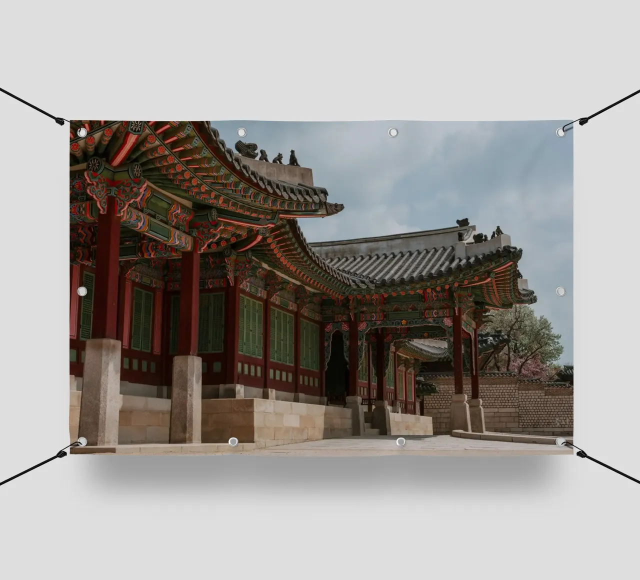 Palazzo Changdeokgung a Seul, Corea del Sud telo in pvc da mbgraphx2
