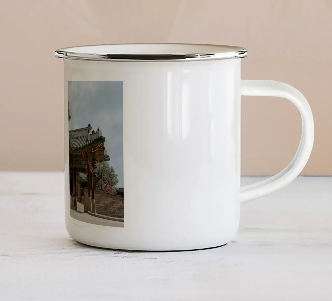 Palazzo Changdeokgung a Seul, Corea del Sud tazza in smalto da mbgraphx2