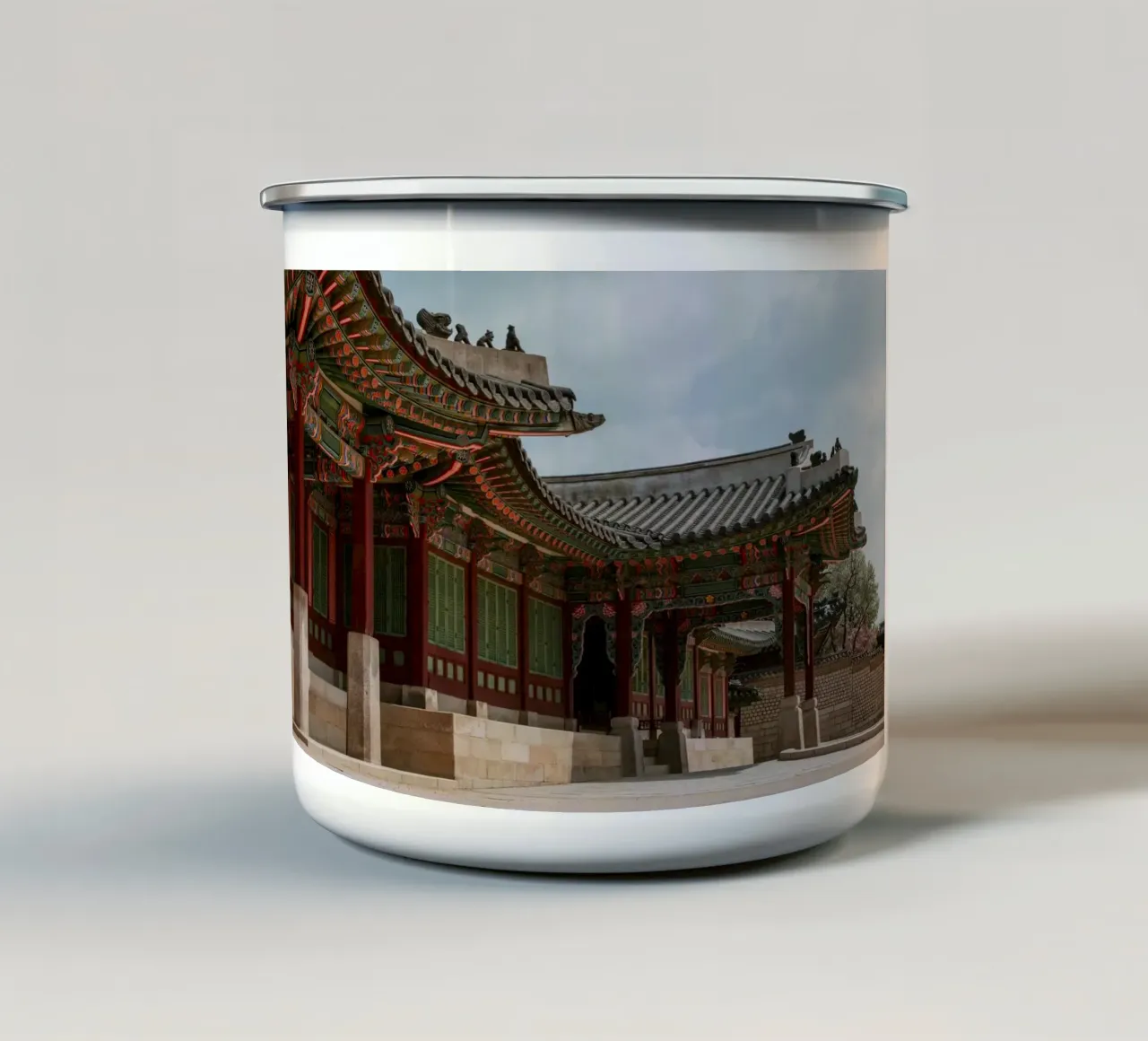 Palazzo Changdeokgung a Seul, Corea del Sud tazza in smalto da mbgraphx2