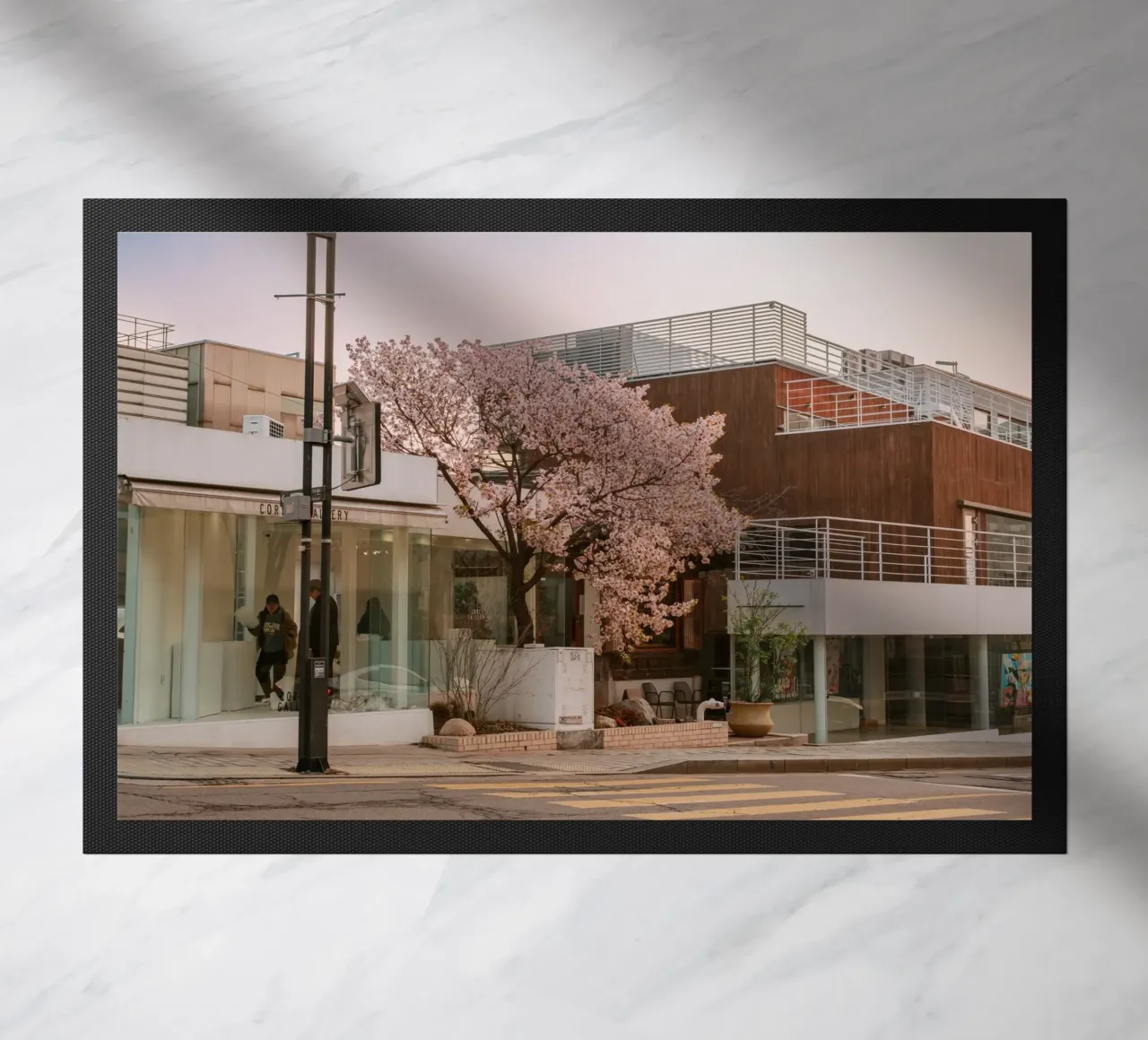Alba dei ciliegi in fiore a Seul, Corea del Sud zerbino da mbgraphx2