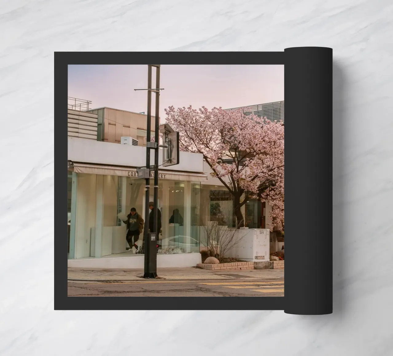 Alba dei ciliegi in fiore a Seul, Corea del Sud zerbino da mbgraphx2