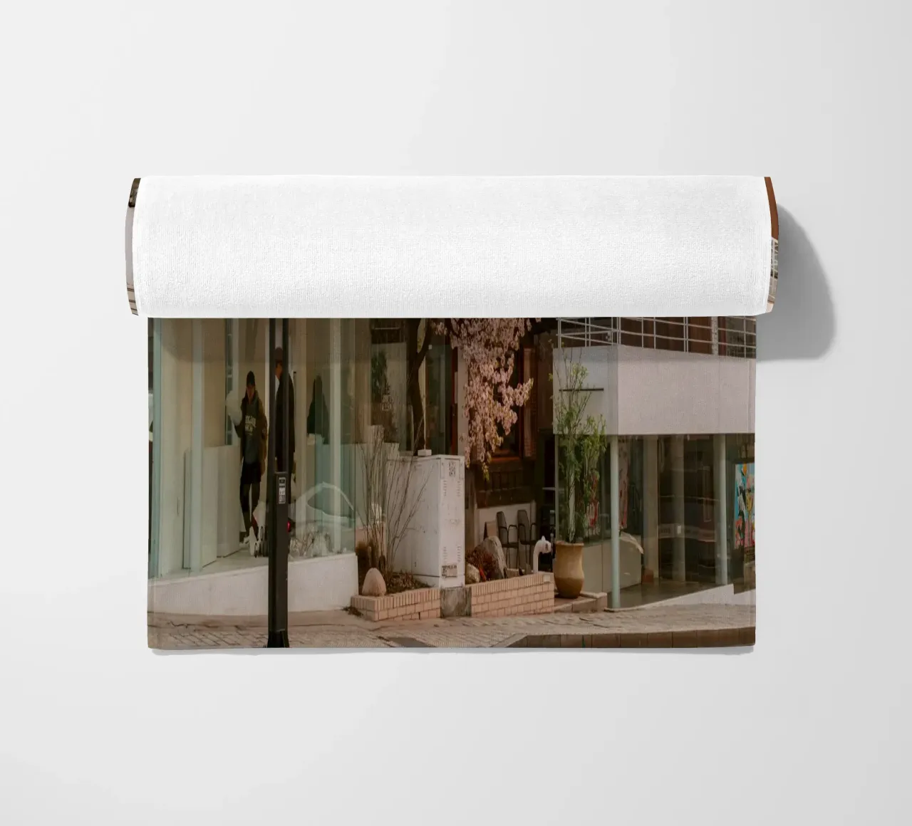 Alba dei ciliegi in fiore a Seul, Corea del Sud telo mare da mbgraphx2