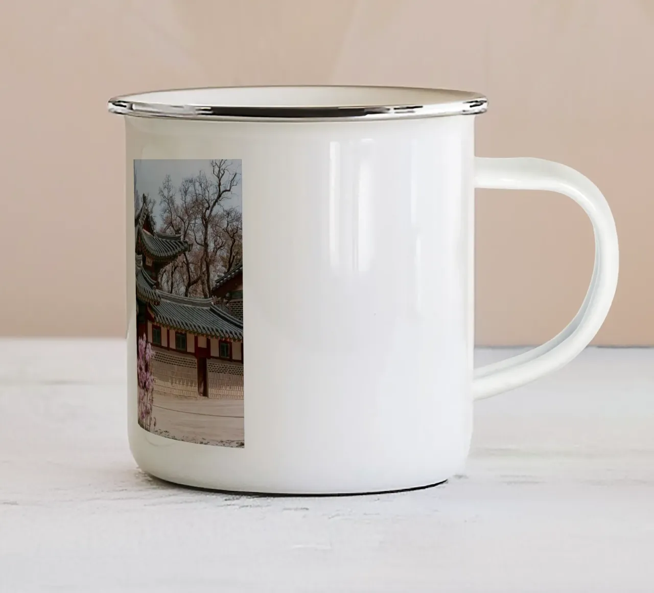 Palazzo Changdeokgung a Seul, Corea del Sud tazza in smalto da mbgraphx2