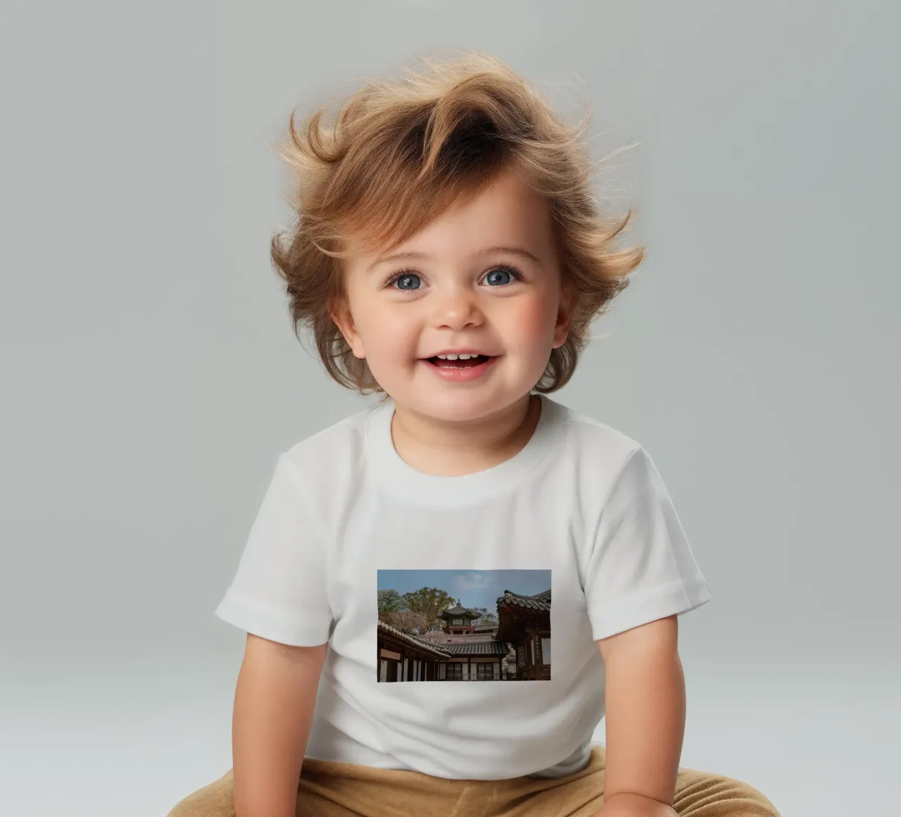 Koreaanse tempel in Seoul, Zuid-Korea baby t-shirt van mbgraphx2