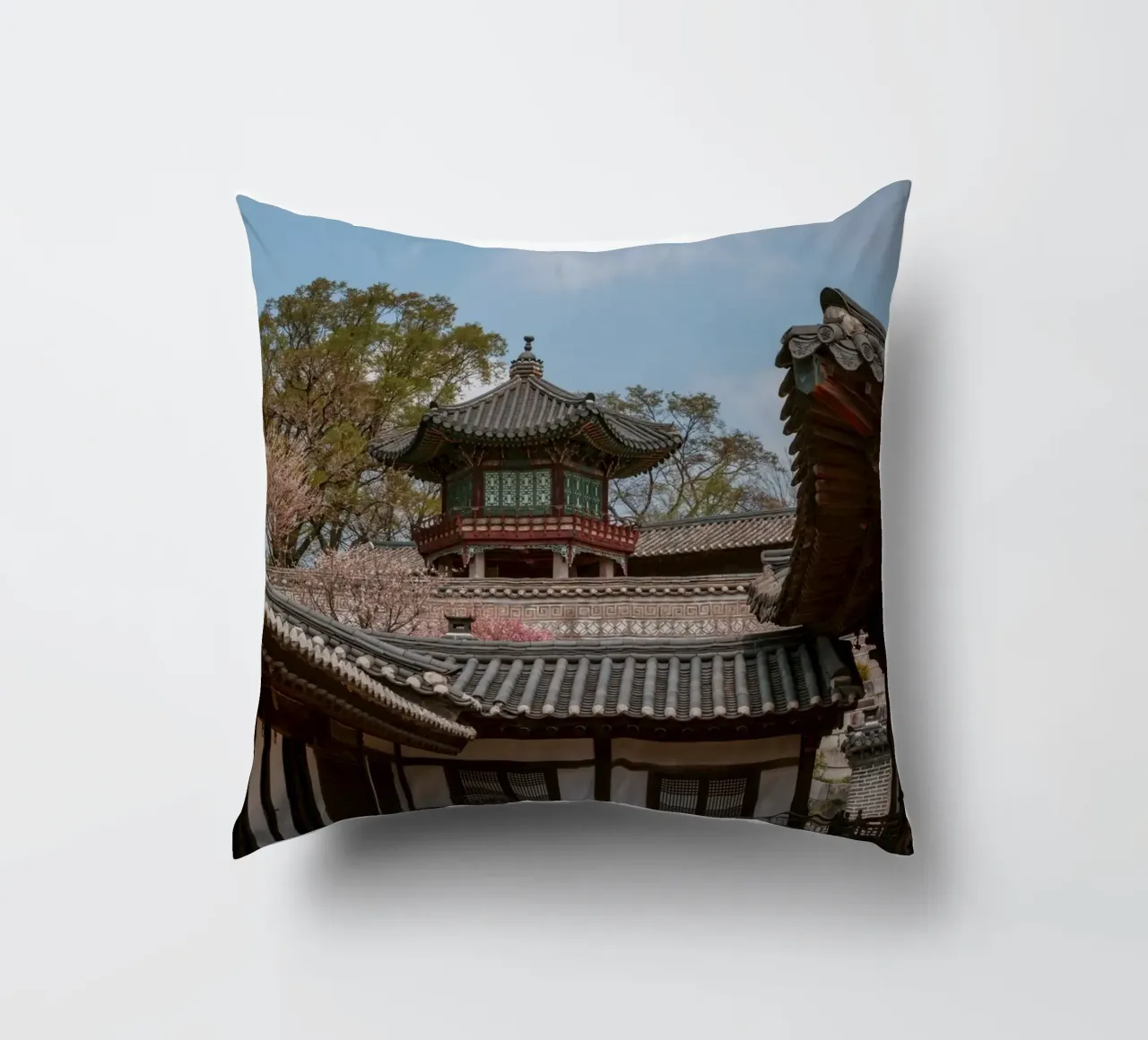Tempio coreano a Seul, Corea del Sud cuscino da mbgraphx2
