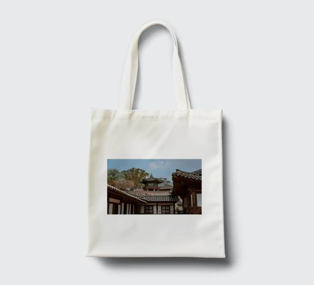 Korean Temple in Seoul, South Korea tote bag by mbgraphx2