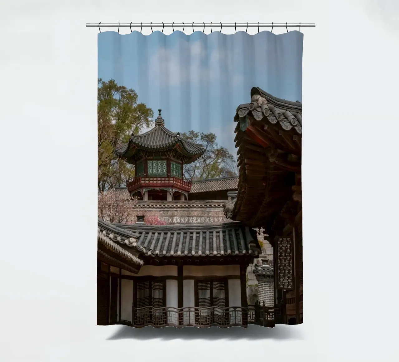 Tempio coreano a Seul, Corea del Sud tenda da doccia da mbgraphx2