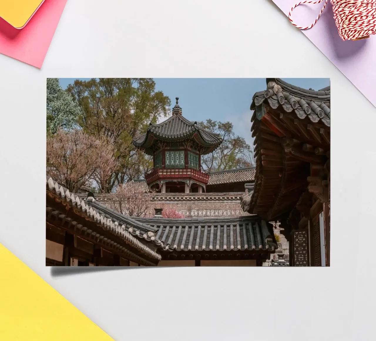 Tempio coreano a Seul, Corea del Sud foglio adesivo da mbgraphx2