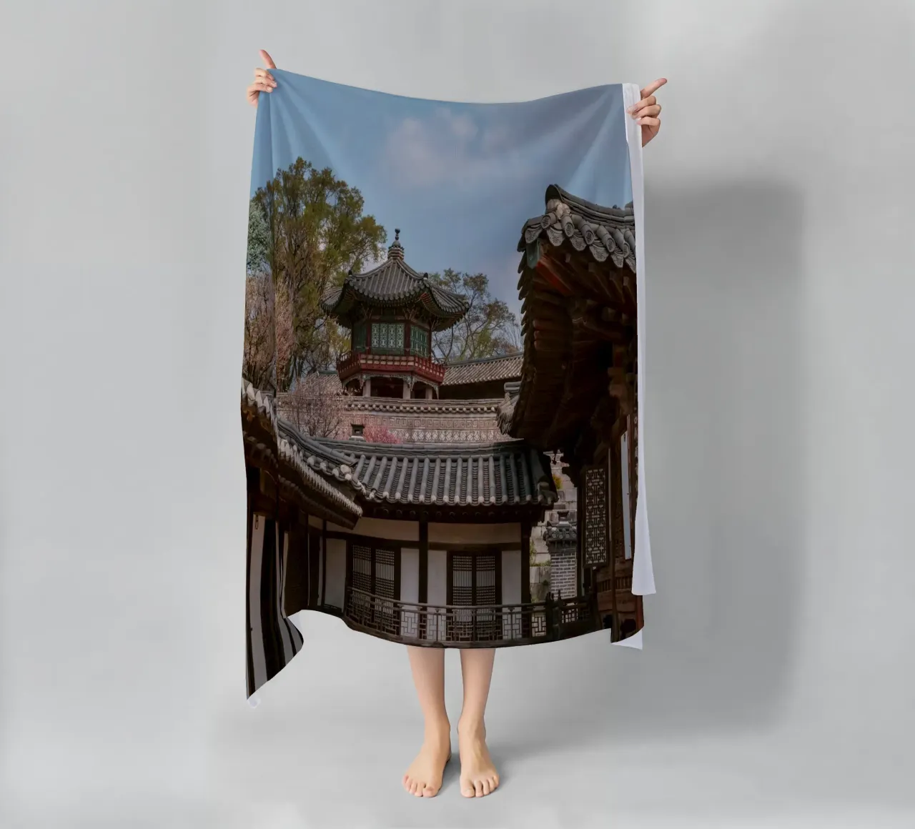 Tempio coreano a Seul, Corea del Sud telo mare da mbgraphx2