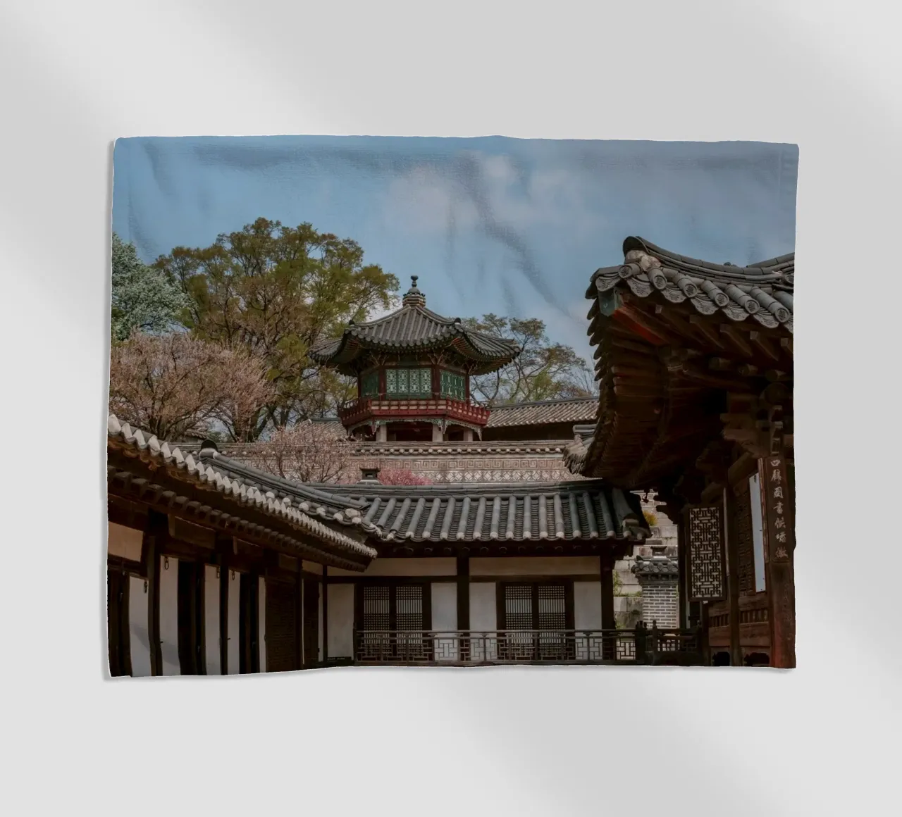 Tempio coreano a Seul, Corea del Sud telo mare da mbgraphx2