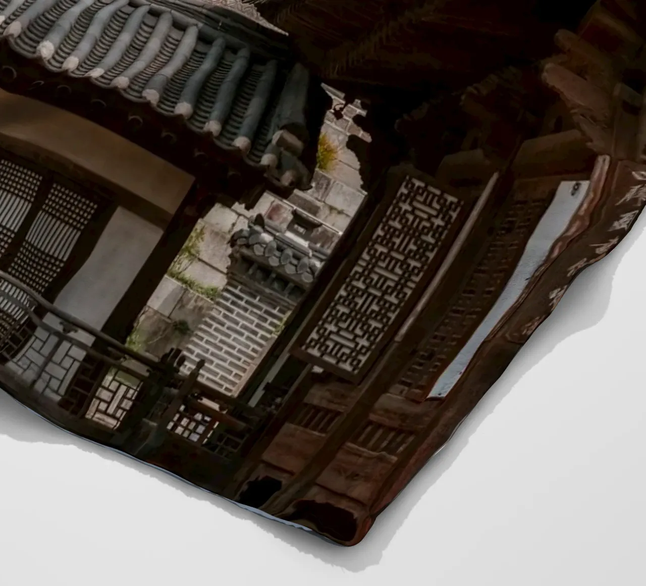 Tempio coreano a Seul, Corea del Sud coperta in pile da mbgraphx2