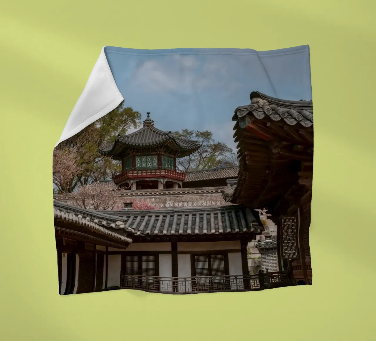 Tempio coreano a Seul, Corea del Sud coperta in pile da mbgraphx2