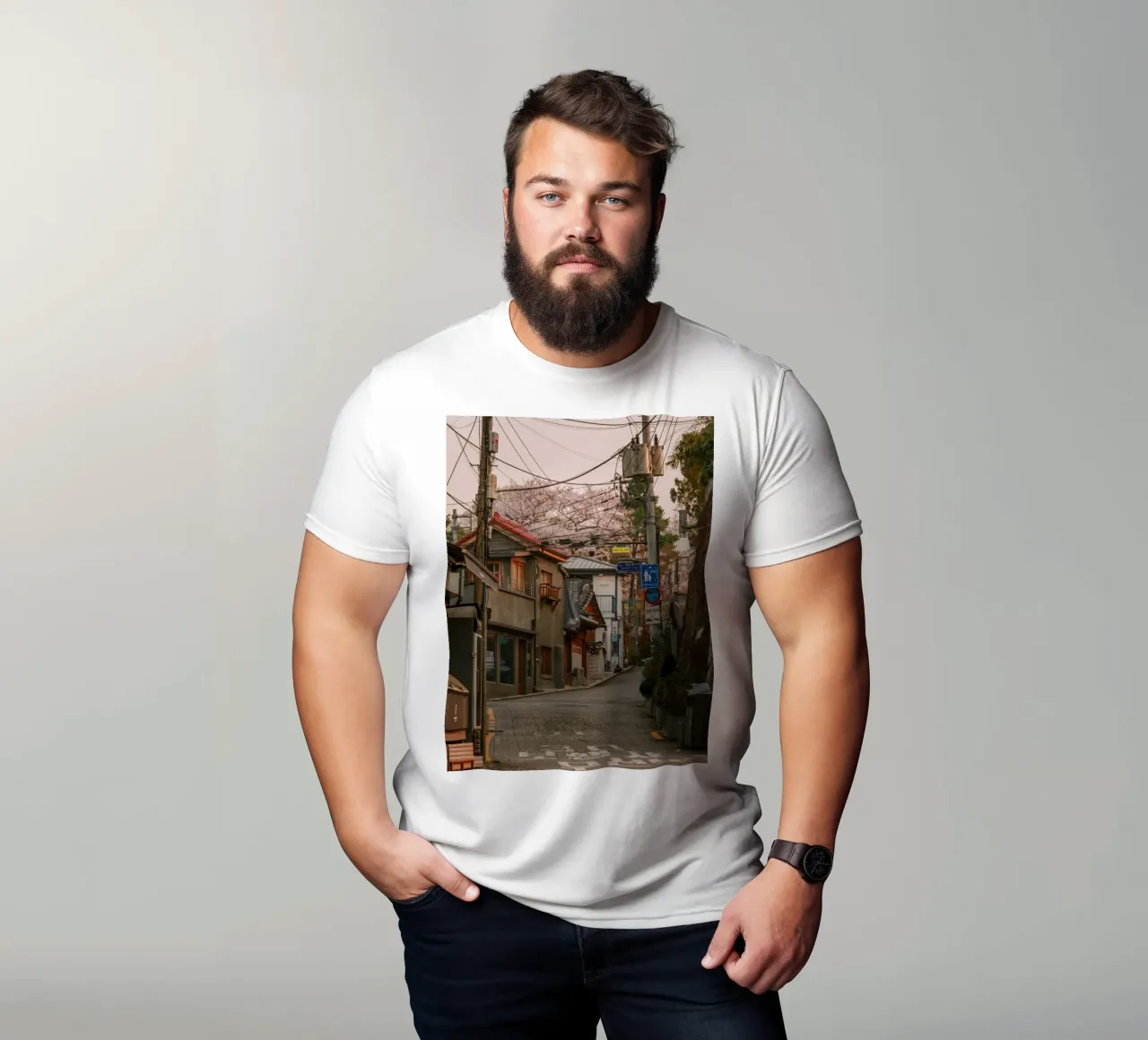 Mattinata nella Seul urbana, Corea del Sud t-shirt da mbgraphx2