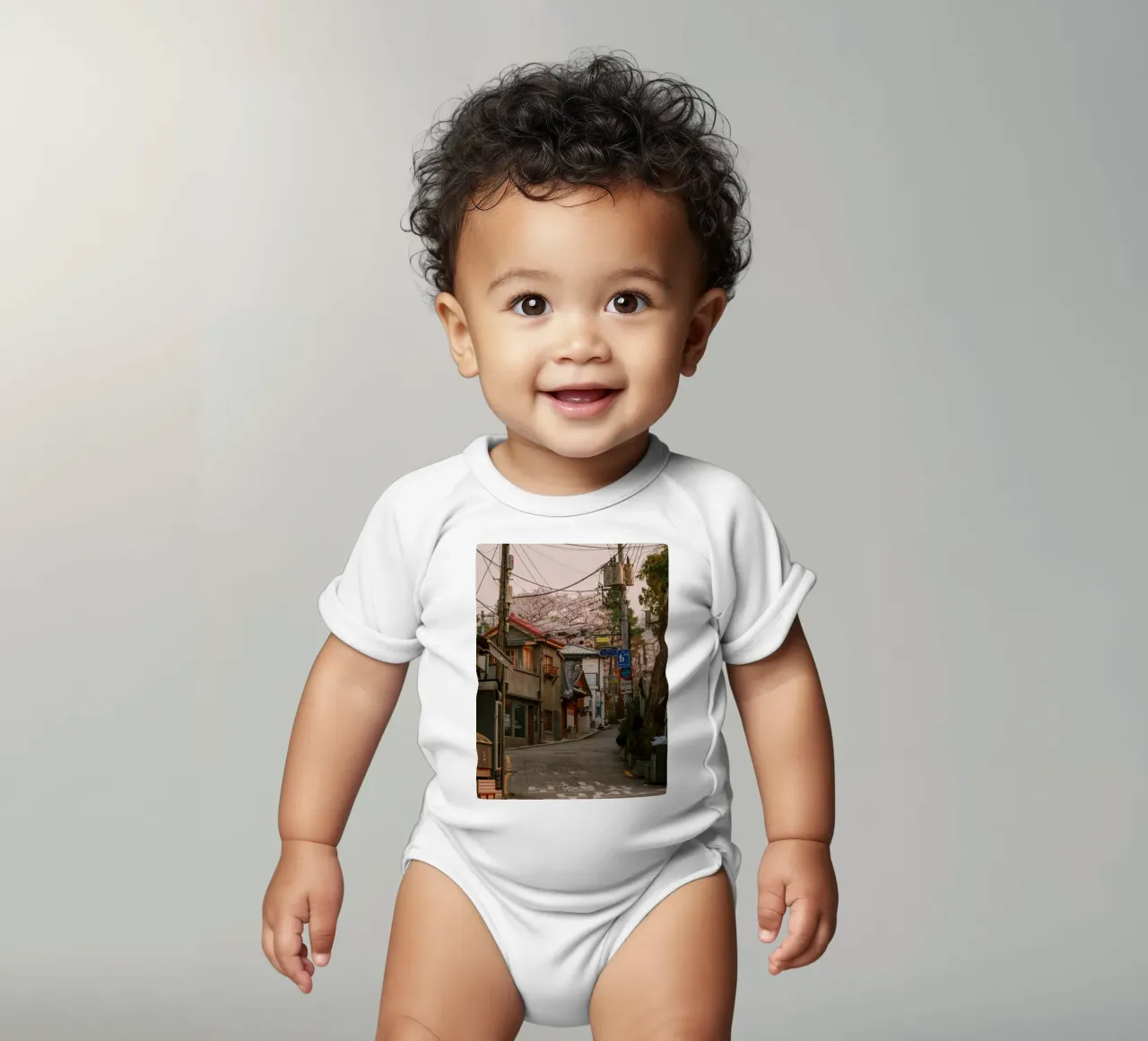 Mattinata nella Seul urbana, Corea del Sud body neonato maniche corte da mbgraphx2