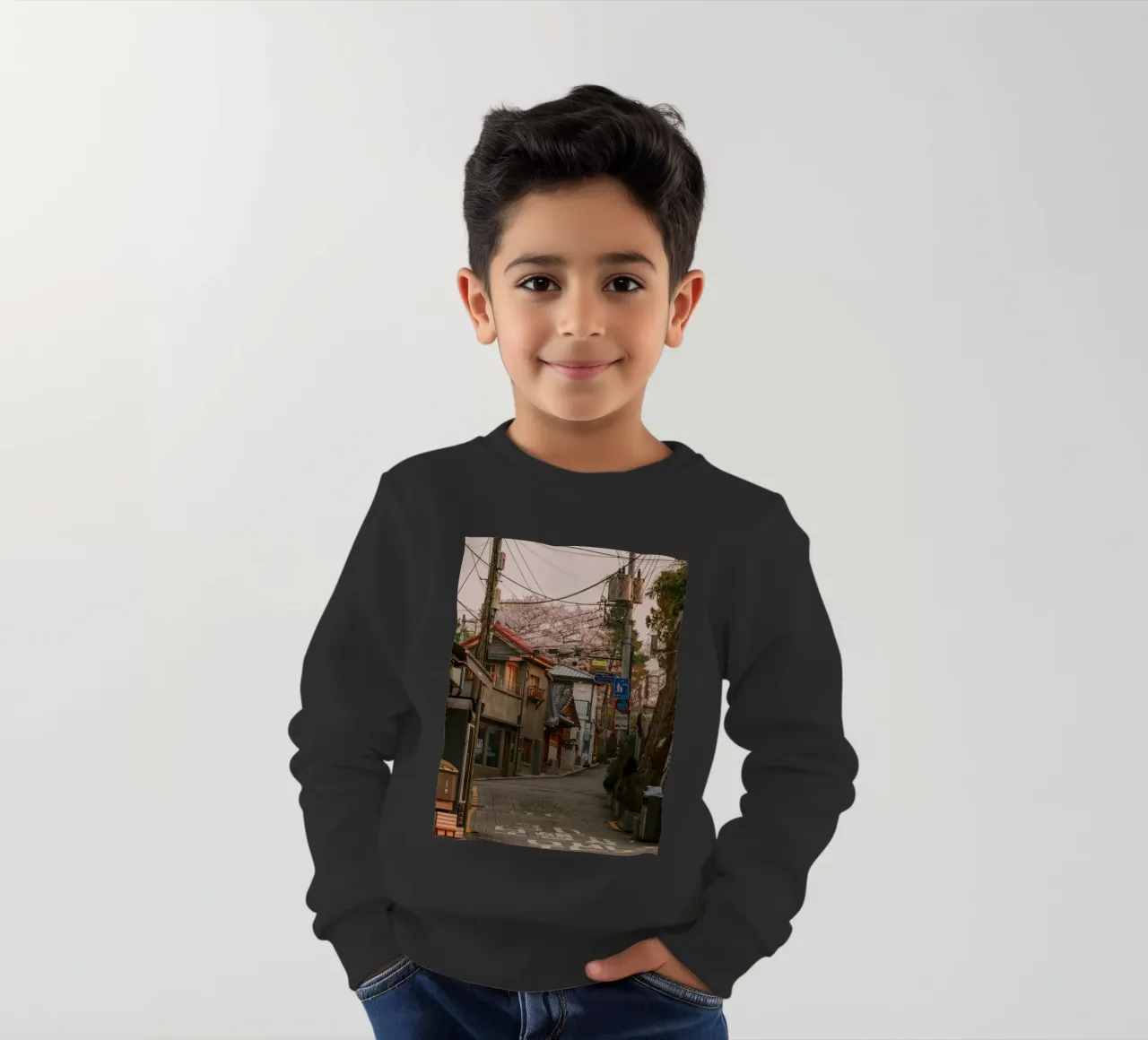 Ochtend in stedelijk Seoul, Zuid-Korea kinder sweatshirt van mbgraphx2