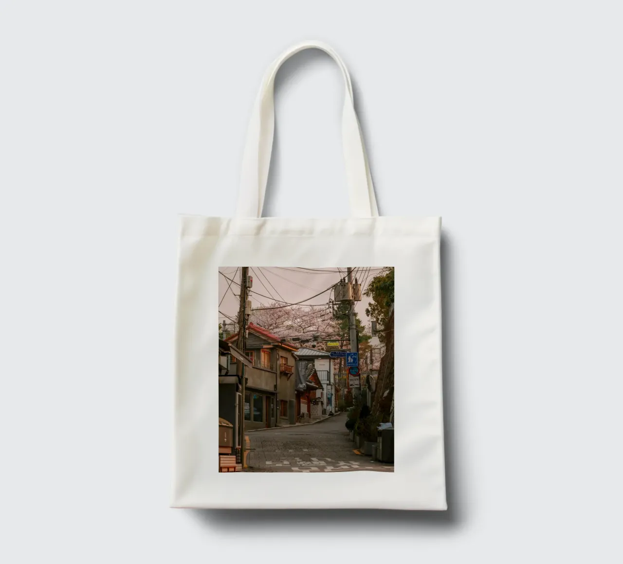 Mattinata nella Seul urbana, Corea del Sud borsa in juta da mbgraphx2