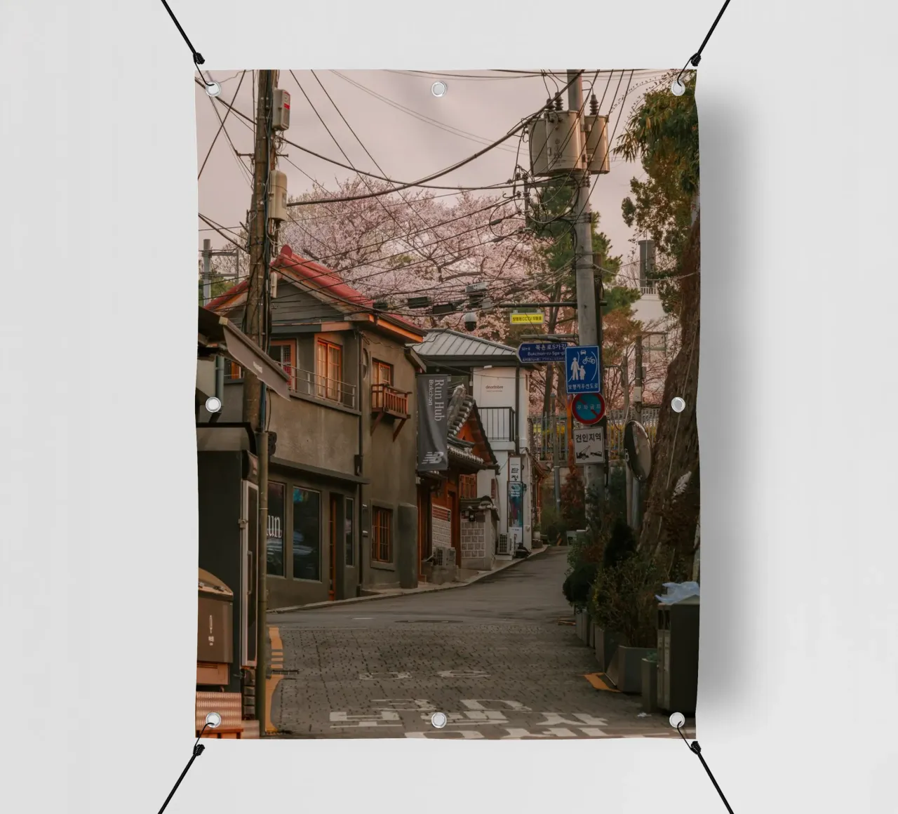 Mattinata nella Seul urbana, Corea del Sud telo in pvc da mbgraphx2