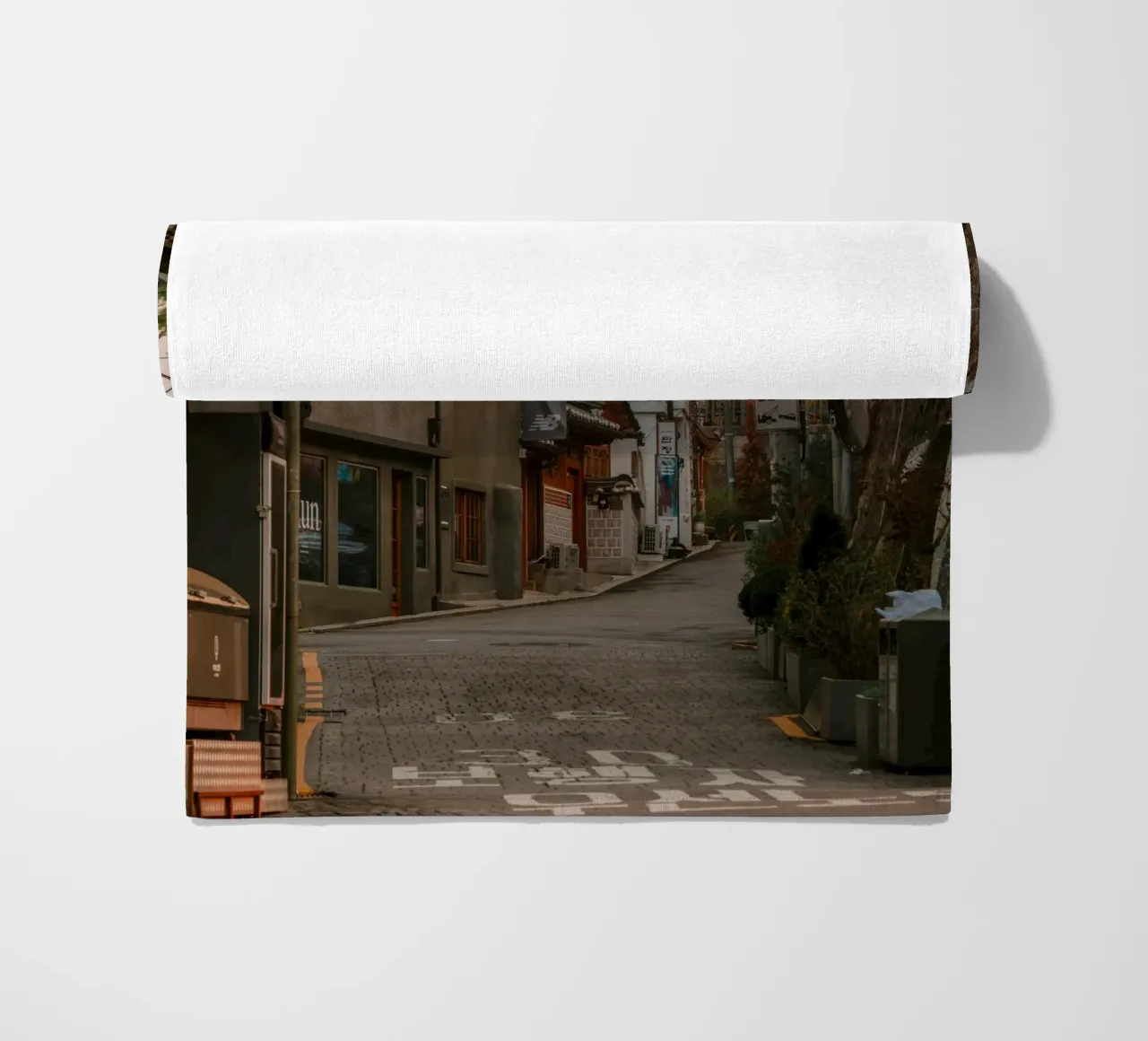 Mattinata nella Seul urbana, Corea del Sud telo mare da mbgraphx2