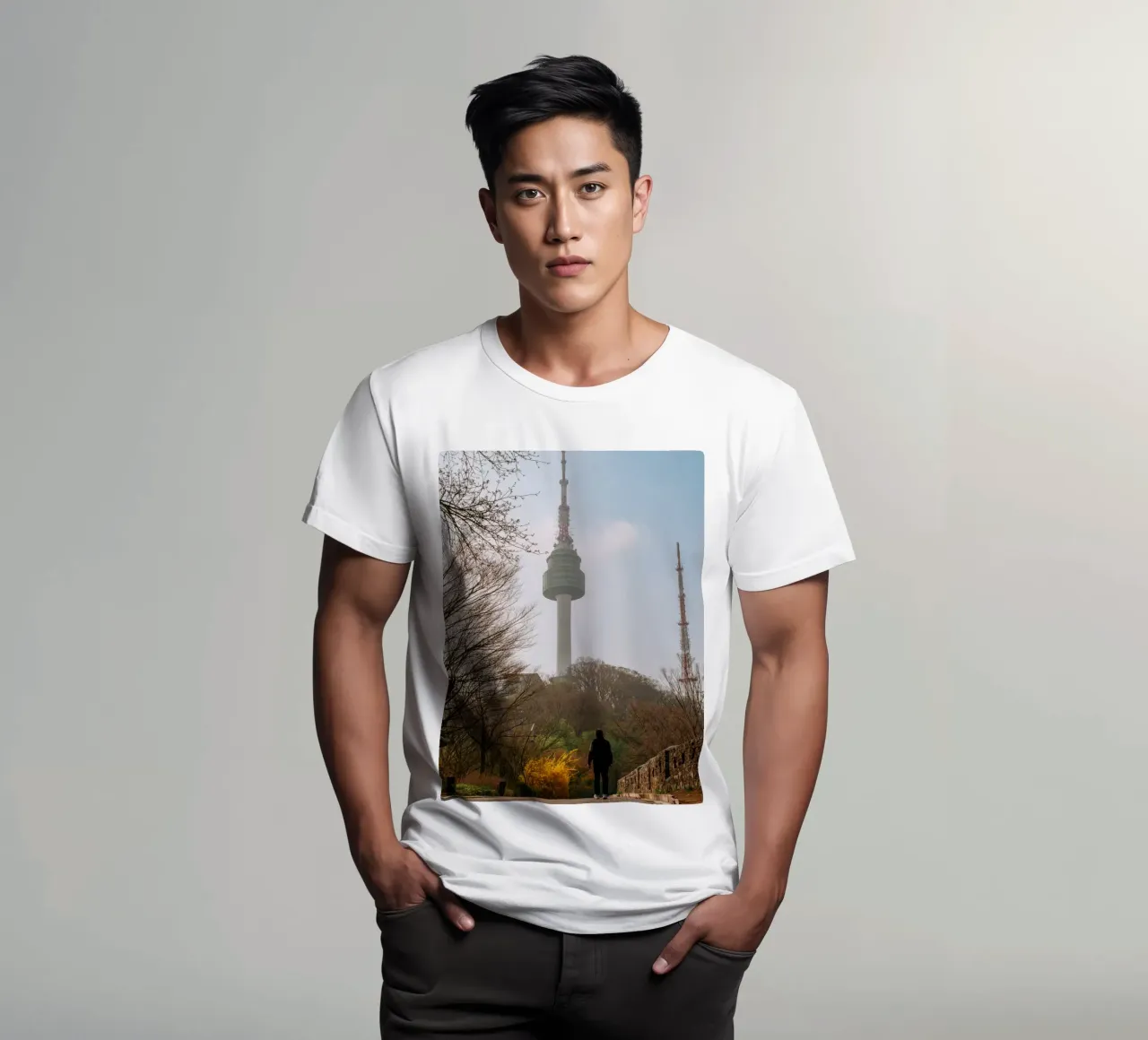 Torre Namsan a Seul, Corea del Sud t-shirt da mbgraphx2
