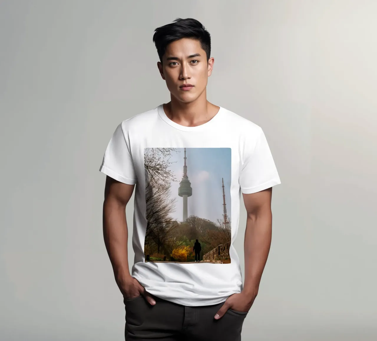Torre Namsan a Seul, Corea del Sud t-shirt da mbgraphx2