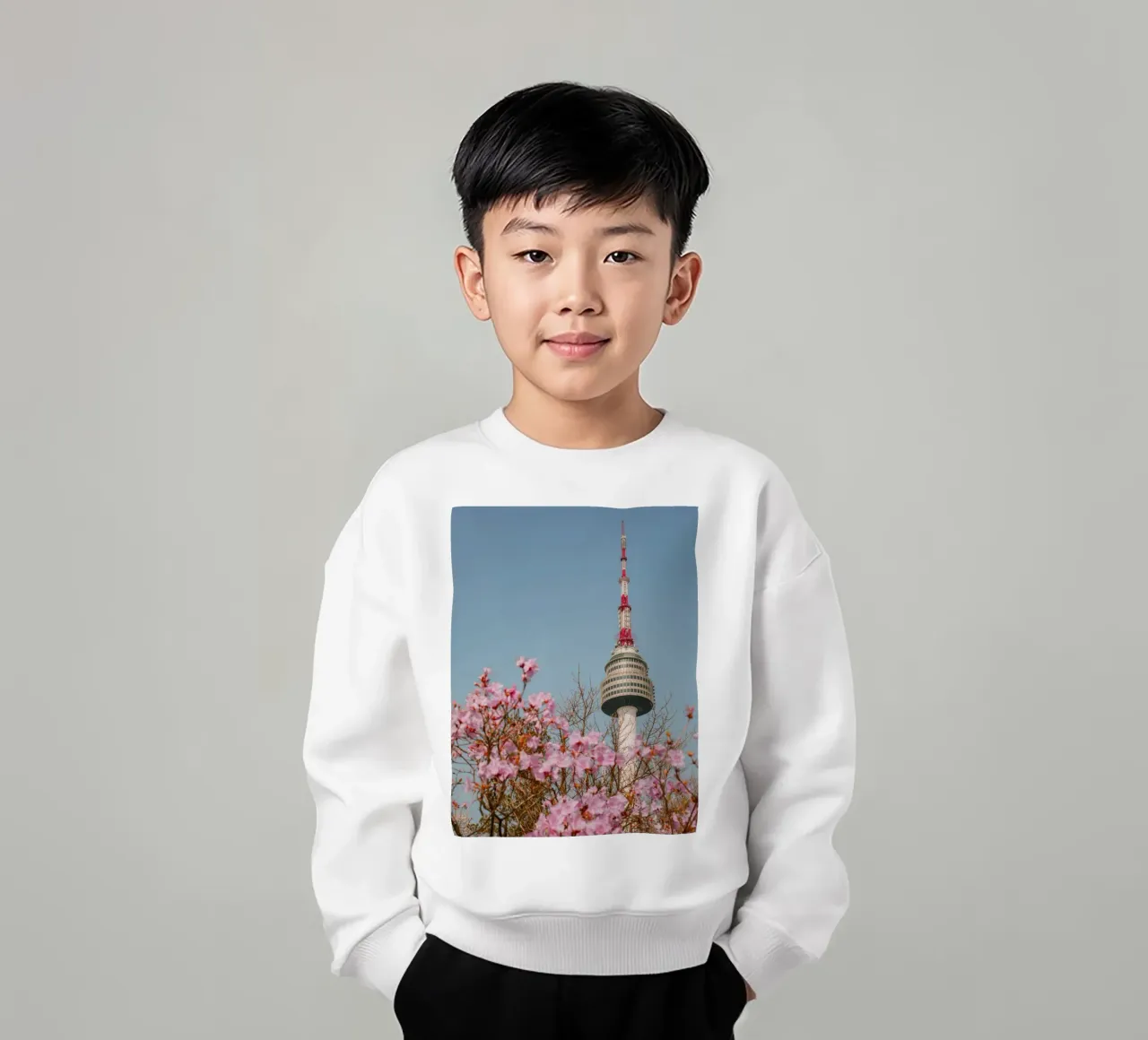 Torre Namsan a Seul, Corea del Sud felpa bambino da mbgraphx2