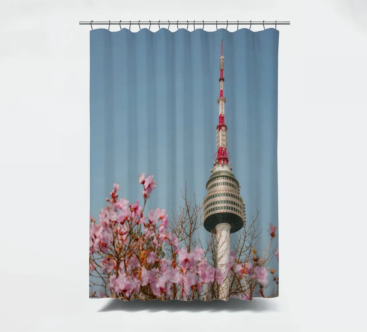 Torre Namsan a Seul, Corea del Sud tenda da doccia da mbgraphx2