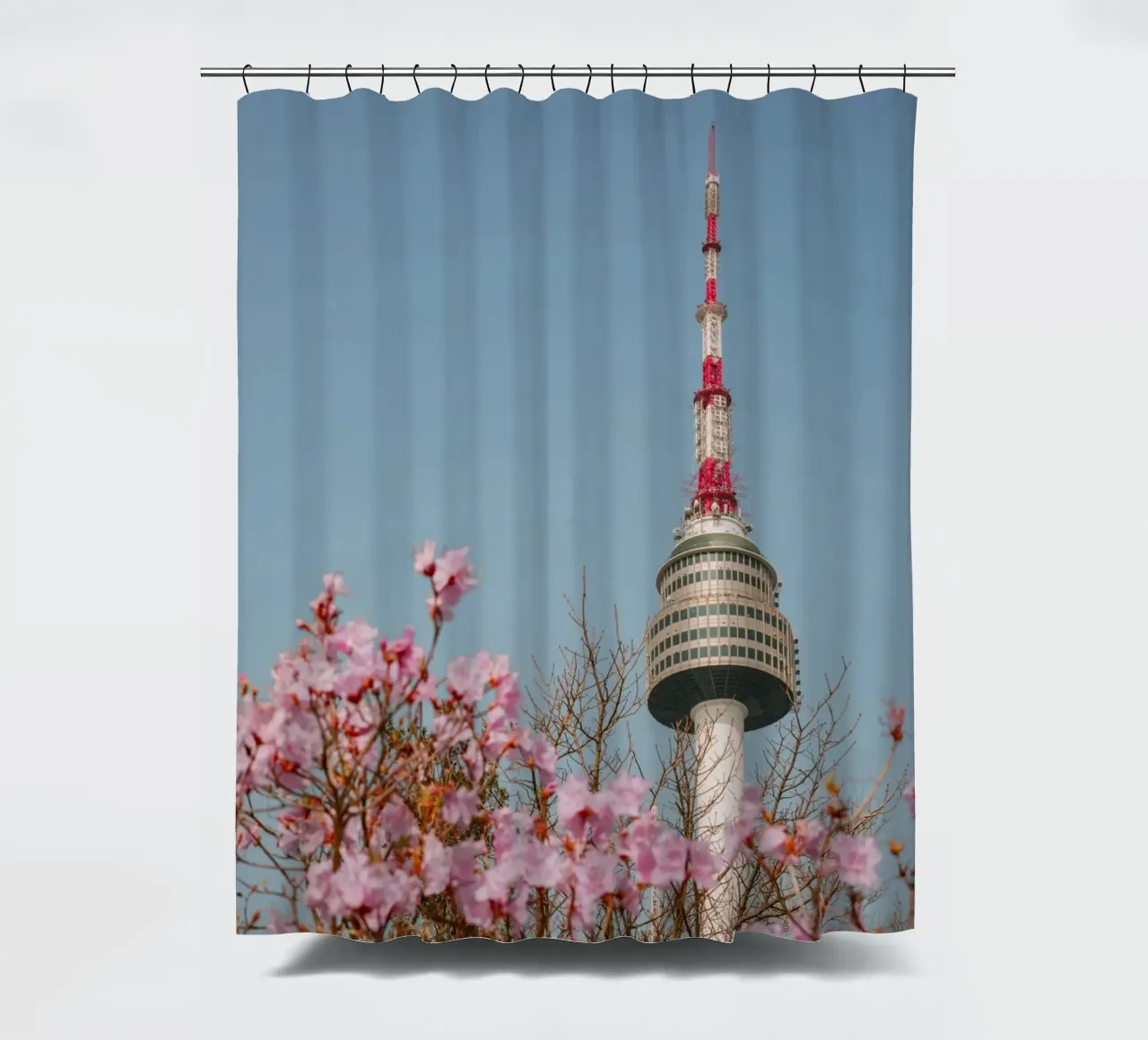 Torre Namsan a Seul, Corea del Sud tenda da doccia da mbgraphx2