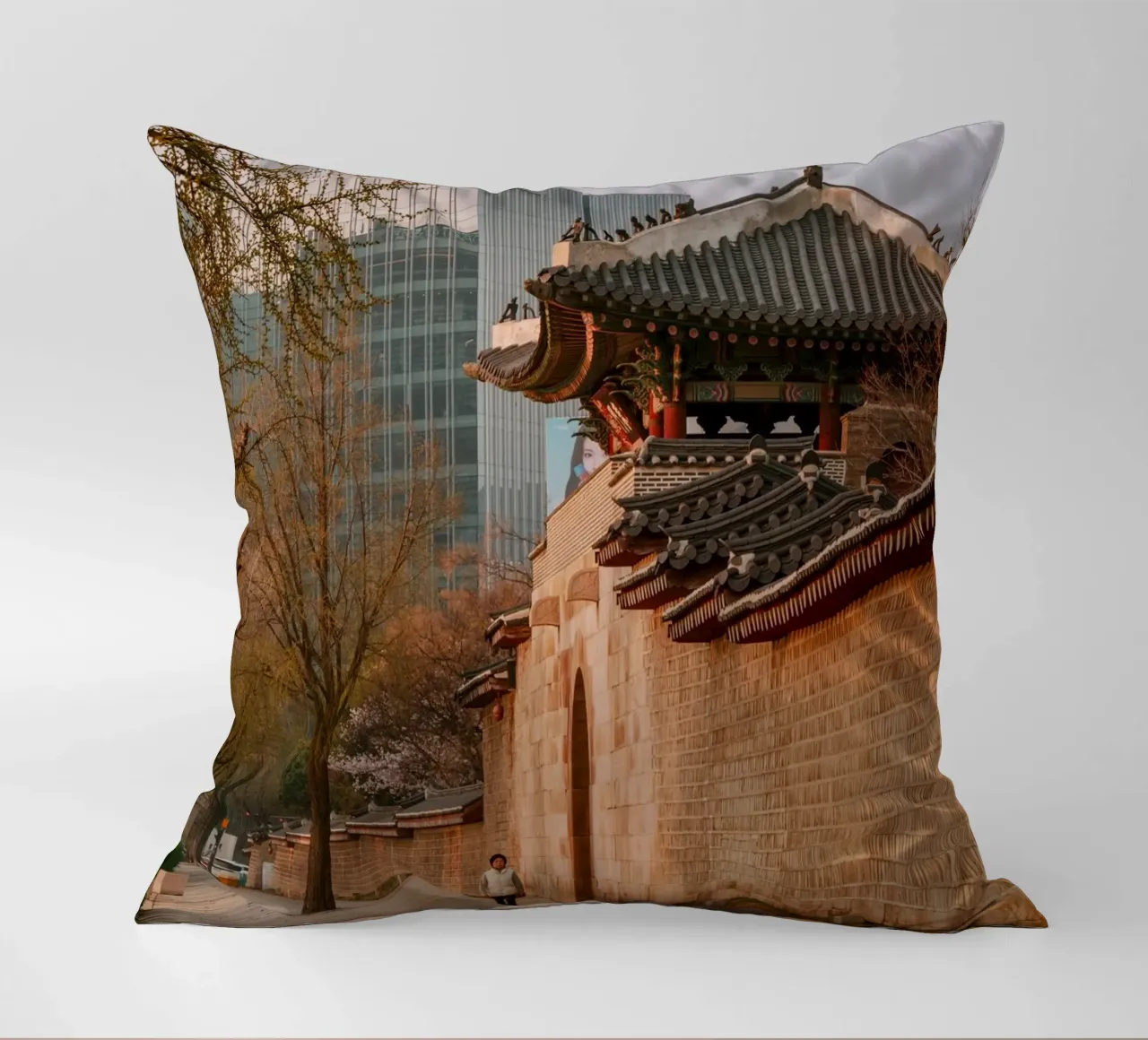 Début de matinée à Séoul, Corée du Sud coussin de mbgraphx2