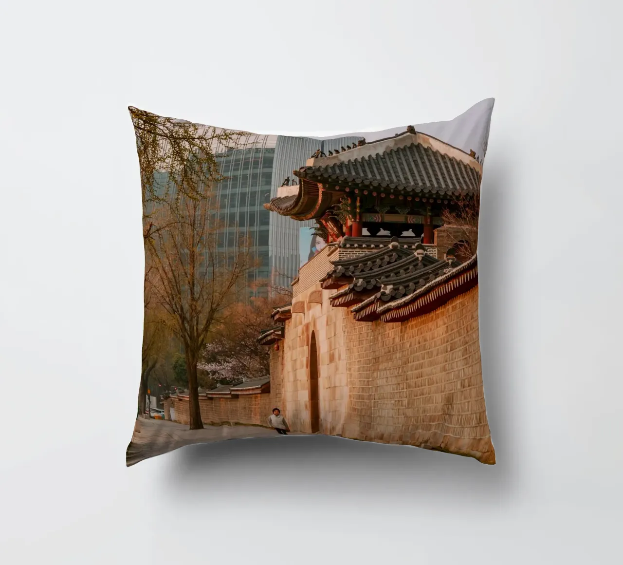 Début de matinée à Séoul, Corée du Sud coussin de mbgraphx2