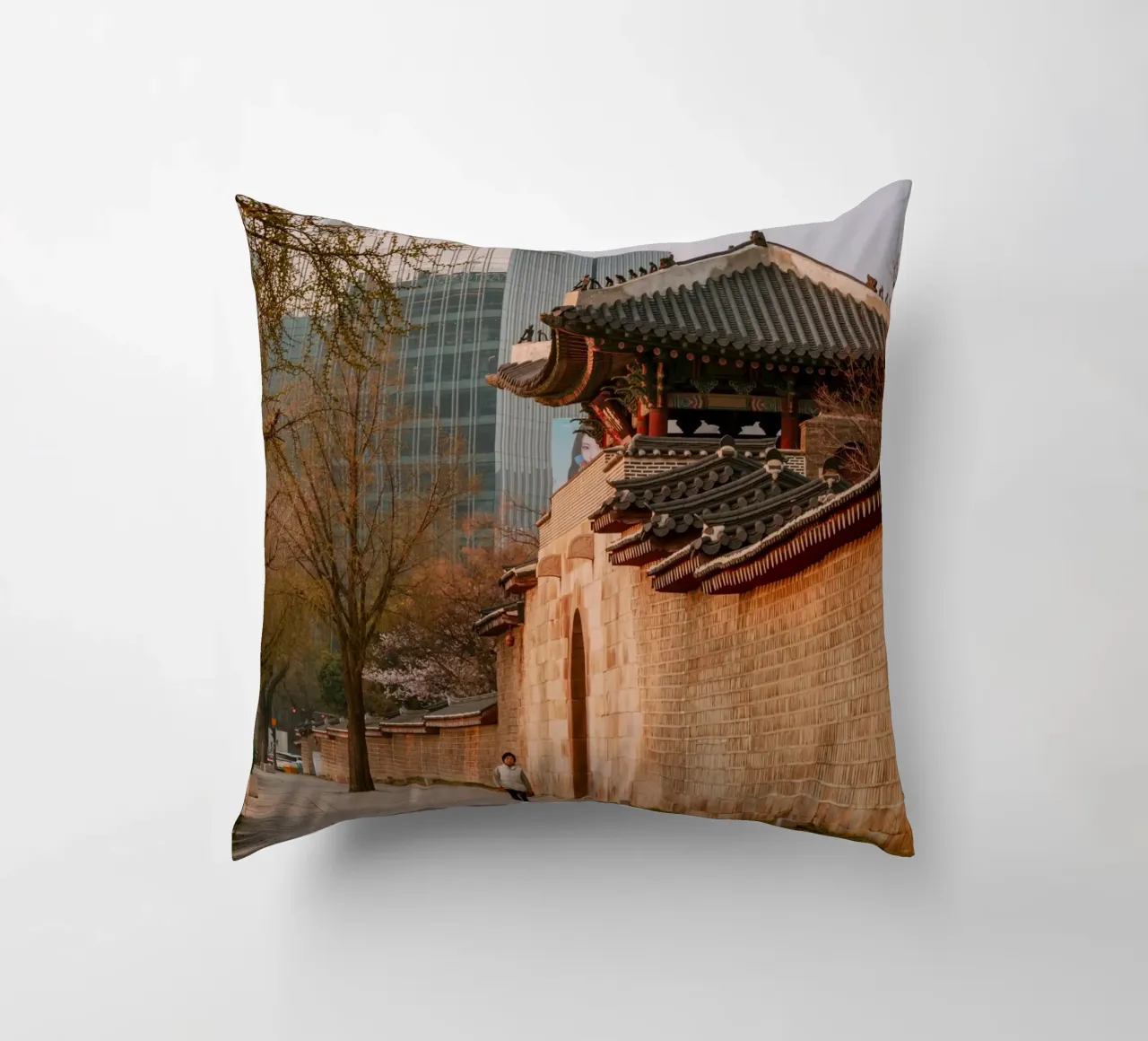 Début de matinée à Séoul, Corée du Sud coussin de mbgraphx2