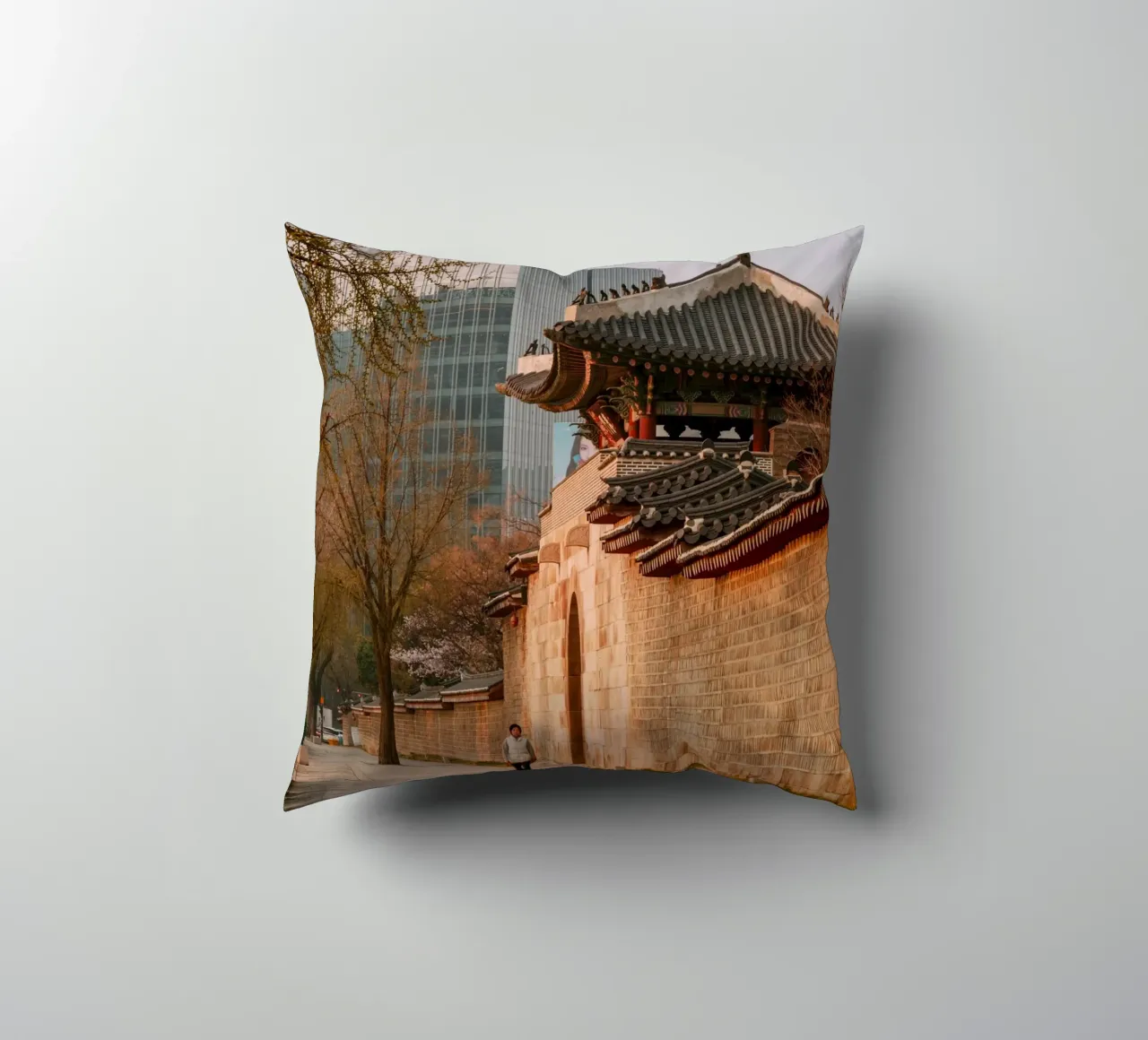 Mattina presto a Seul, Corea del Sud cuscino da mbgraphx2