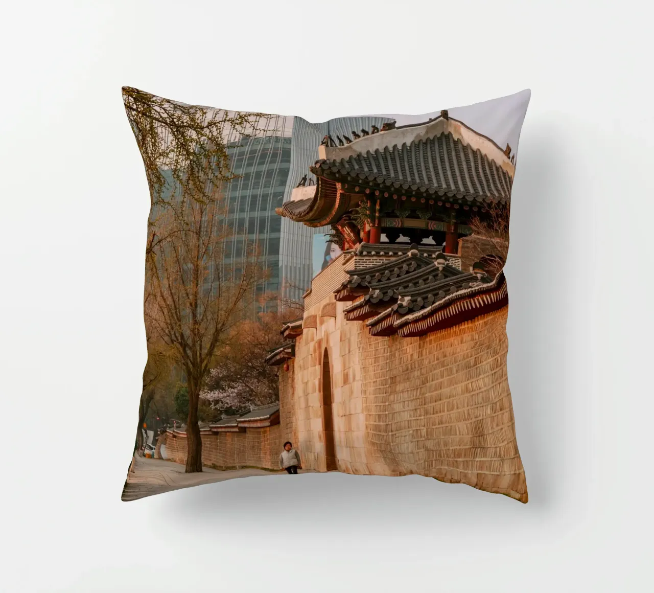 Mattina presto a Seul, Corea del Sud cuscino da mbgraphx2