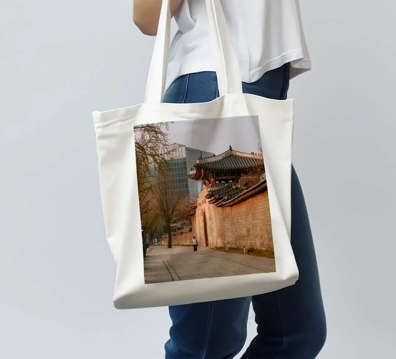 Mattina presto a Seul, Corea del Sud borsa in juta da mbgraphx2