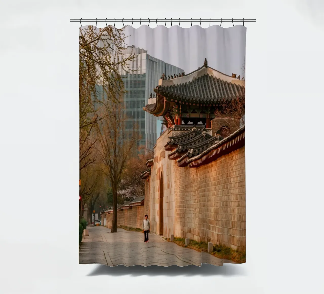 Mattina presto a Seul, Corea del Sud tenda da doccia da mbgraphx2