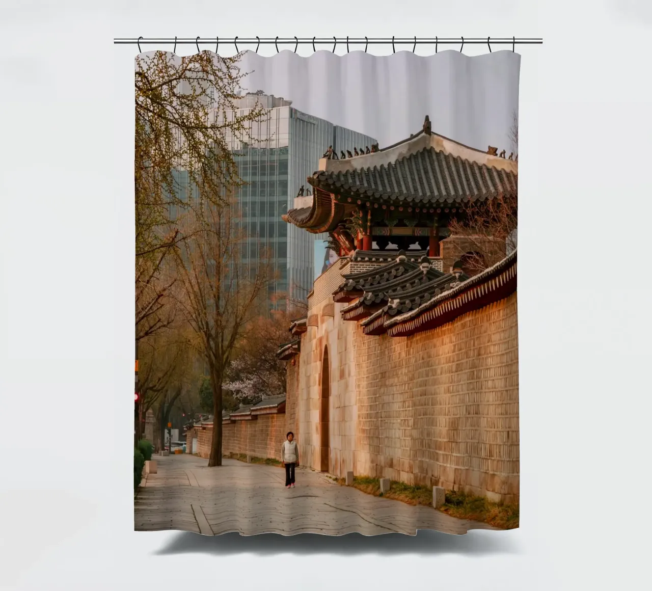 Mattina presto a Seul, Corea del Sud tenda da doccia da mbgraphx2