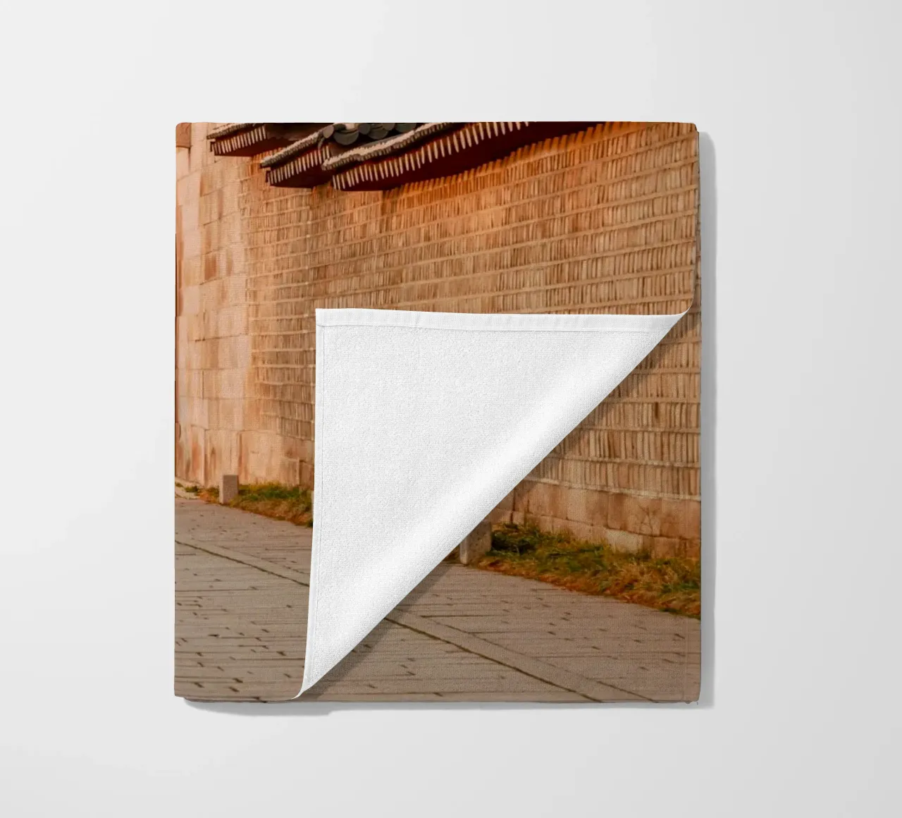 Early Morning in Seoul, South Korea beach towel by mbgraphx2