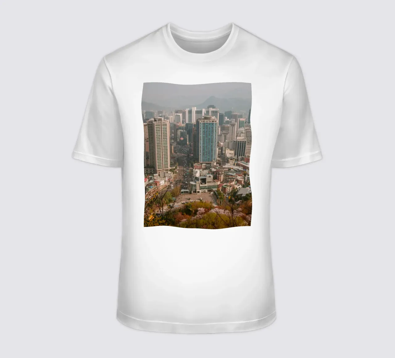 Seoul Morning Skyline, South Korea t-shirt by mbgraphx2