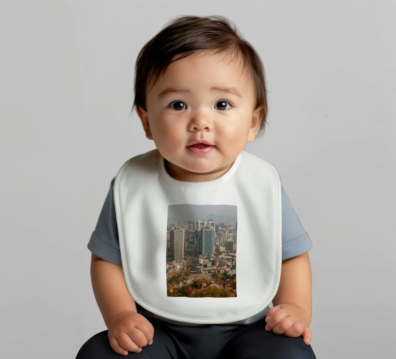 Skyline mattutino di Seul, Corea del Sud bavaglino da mbgraphx2