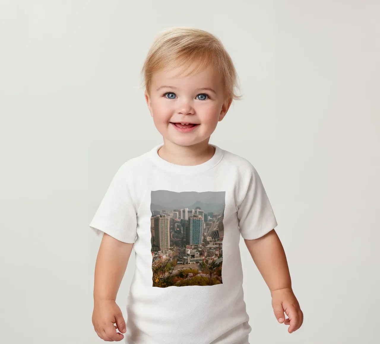 Skyline mattutino di Seul, Corea del Sud maglietta neonato da mbgraphx2