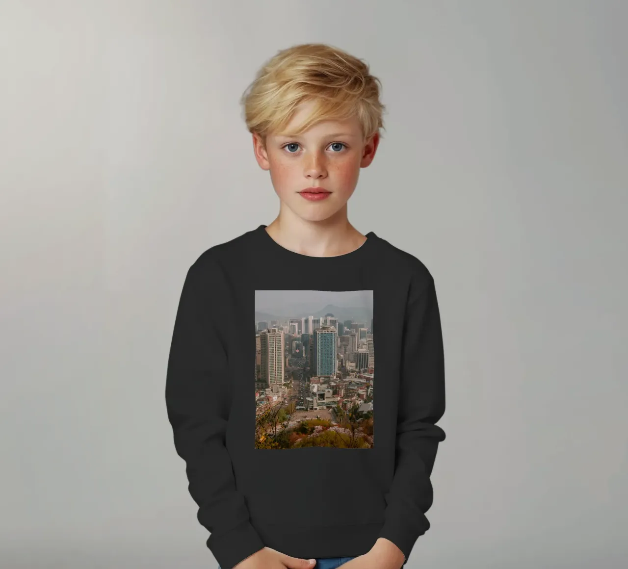 Skyline mattutino di Seul, Corea del Sud felpa bambino da mbgraphx2