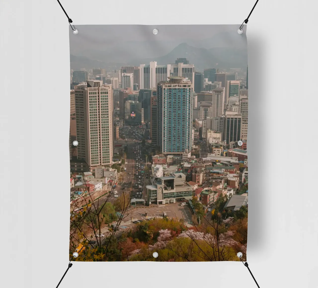 Skyline mattutino di Seul, Corea del Sud telo in pvc da mbgraphx2