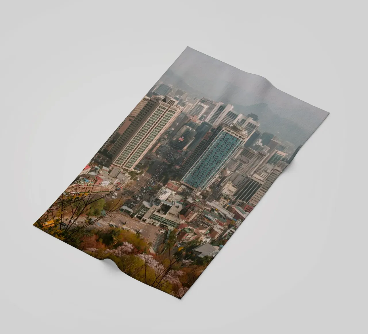 Skyline mattutino di Seul, Corea del Sud telo mare da mbgraphx2