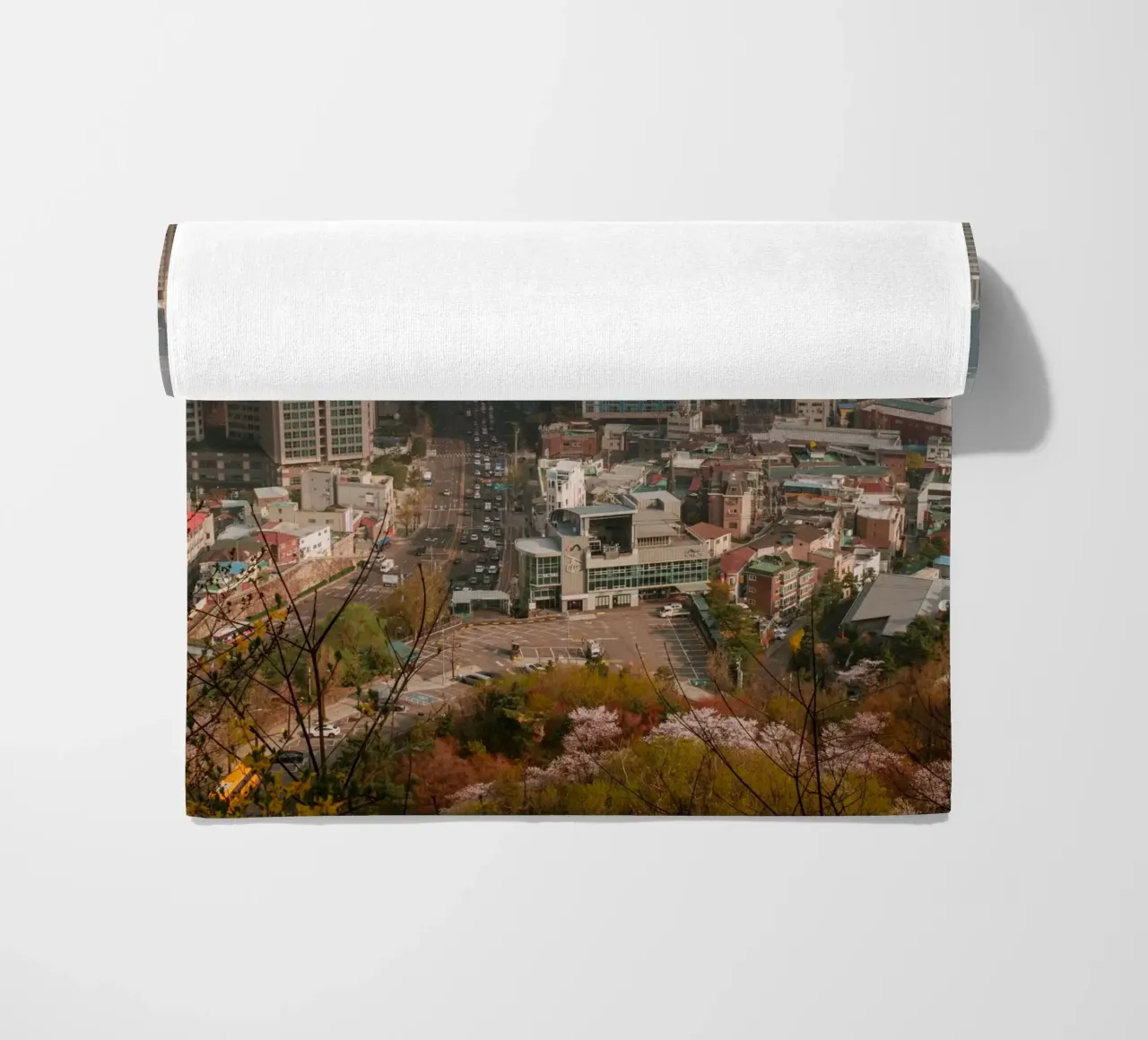 Skyline mattutino di Seul, Corea del Sud telo mare da mbgraphx2