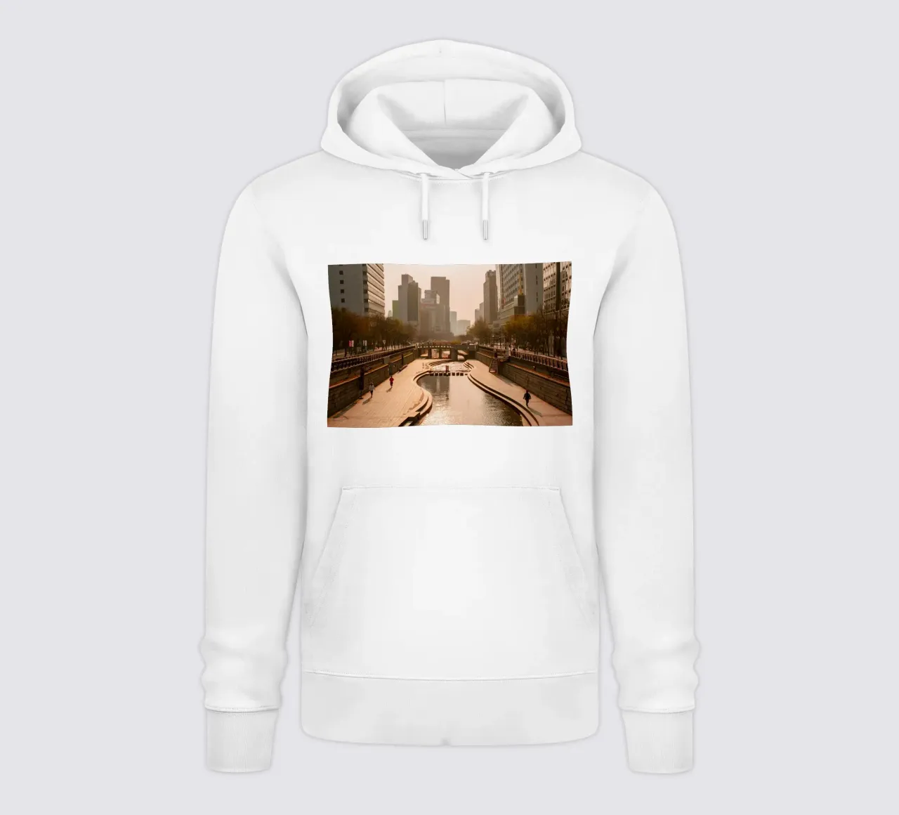 Alba del torrente Cheonggyecheon a Seul, Corea del Sud felpa con cappuccio da mbgraphx2